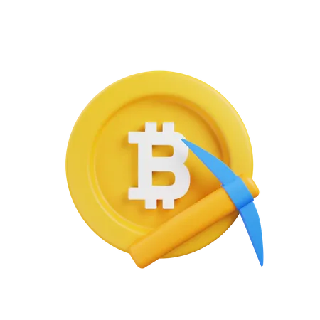 Minería Bitcoin  3D Illustration