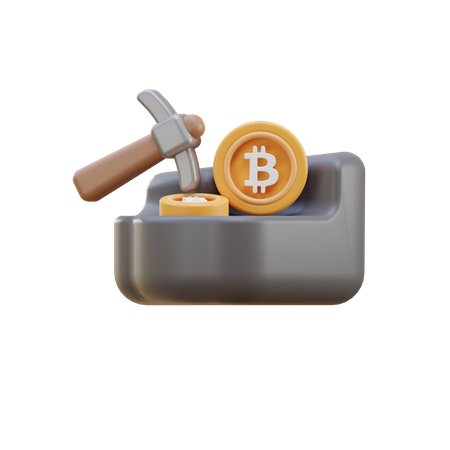 Minería Bitcoin  3D Illustration