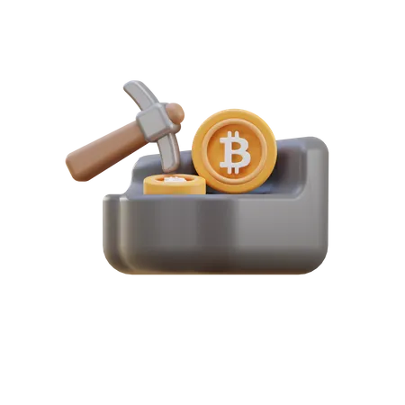 Minería Bitcoin  3D Illustration