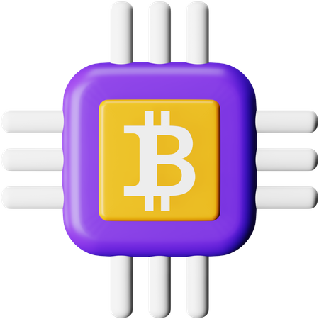 Minería de CPU bitcoin  3D Icon