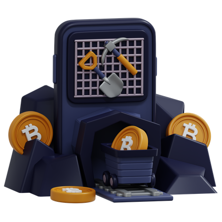 Minería Bitcoin  3D Icon