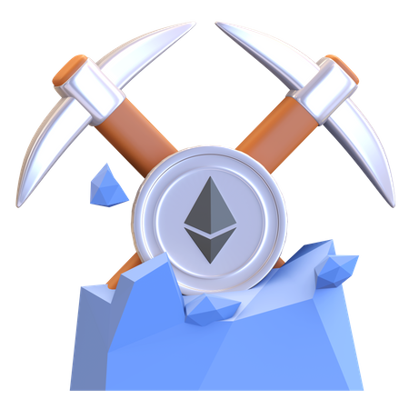 Minería de criptomonedas ethereum  3D Illustration