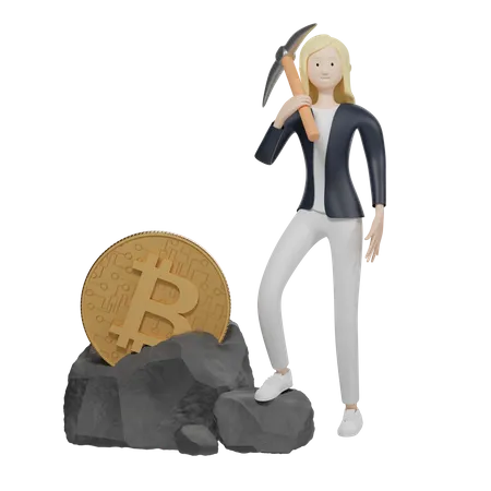 Minero de bitcoins  3D Illustration