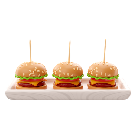 Mini Burgers  3D Icon