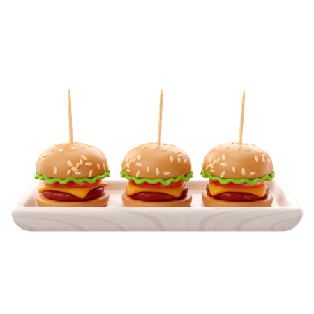 Mini Burgers  3D Icon