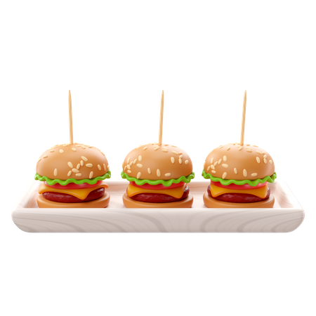 Mini Burgers  3D Icon