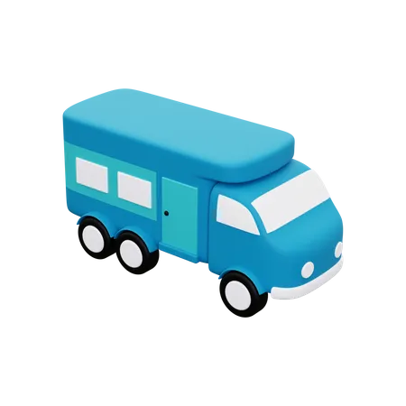 Mini Bus  3D Illustration