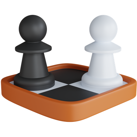 Mini Chessboard With Two Pieces  3D Icon