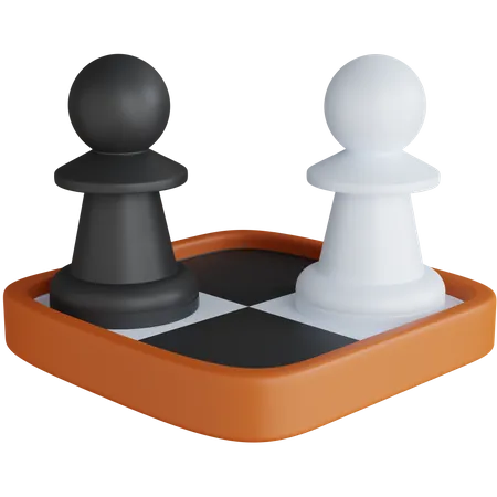 Mini Chessboard With Two Pieces  3D Icon