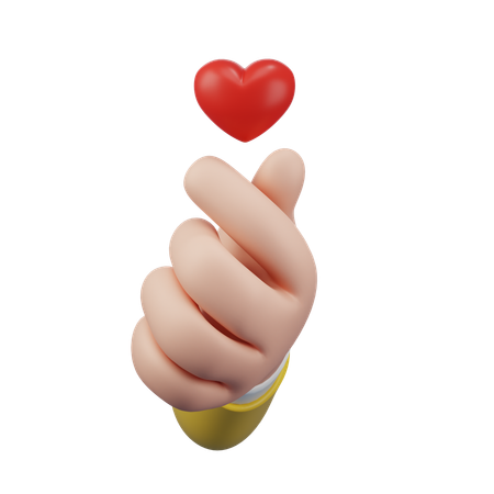 Geste de la main mini coeur  3D Icon