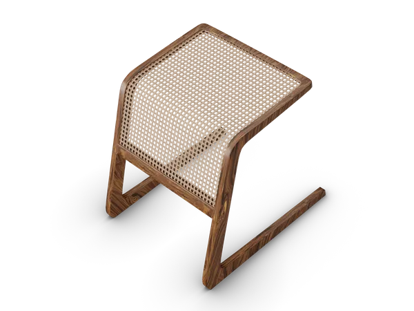 Wooden Desk With Rattan 3D Icon