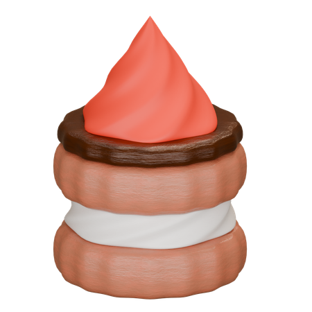 Mini gâteau aux fraises  3D Icon