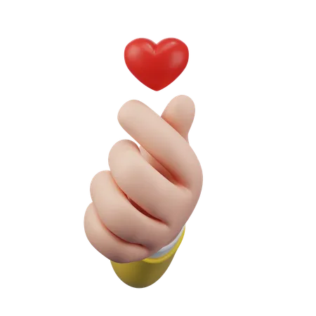 Mini gesto de la mano del corazón  3D Icon