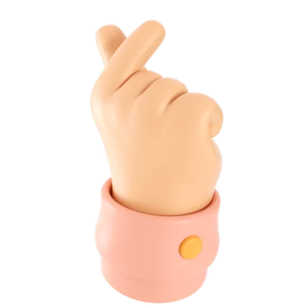 Mini Heart Hand Gesture Illustration In 3 D Design 3D Icon