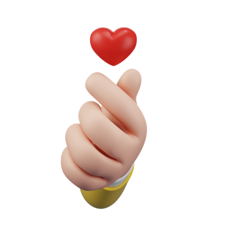 Mini heart hand Gesture  3D Icon