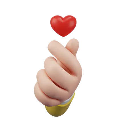 Mini heart hand Gesture  3D Icon