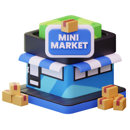 Mini Market  3D Icon