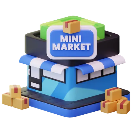 Mini Market  3D Icon