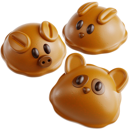 Mini-Mondkuchen in Tierform  3D Icon