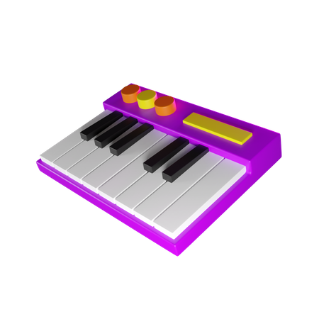 Mini Piano  3D Icon