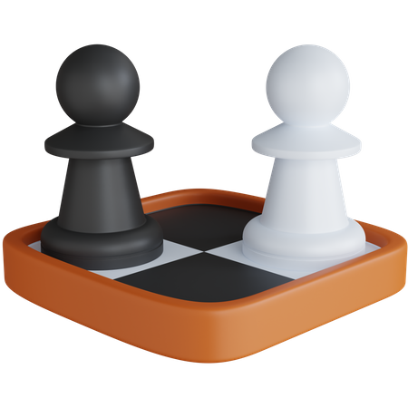 Mini-Schachbrett mit zwei Figuren  3D Icon