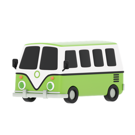 Minibus vert  3D Icon