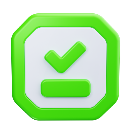 Minimal Check  3D Icon