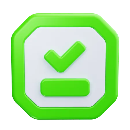 Minimal Check  3D Icon