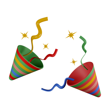 Minimal confetti cone 3D Icon