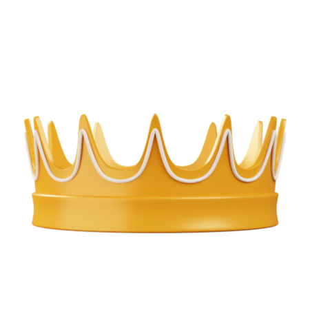 Minimal Gold Crown 3D Icon