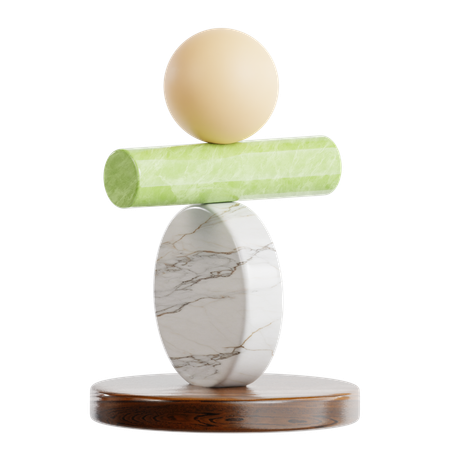 Minimal Zen Balance Sculpture 3D Icon