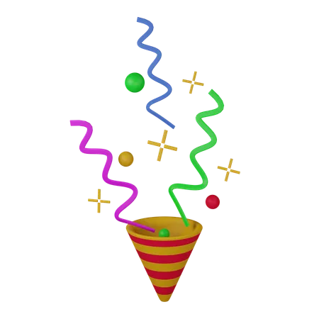 Minimalist confetti cone  3D Icon