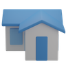 3d minimalist house logo