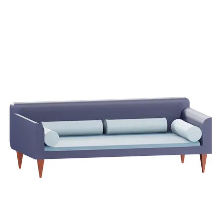 3 D Minimalist Sofa Illustration With Transparent Background 3D Icon
