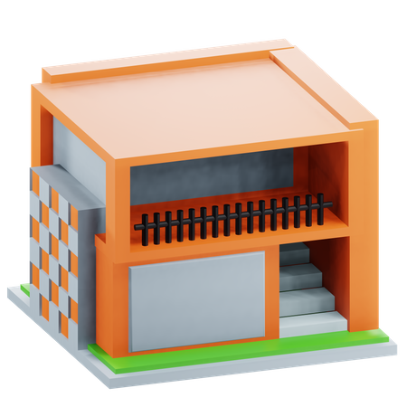 Minimalistisches Haus  3D Icon