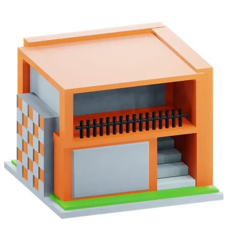 Minimalistisches Haus  3D Icon