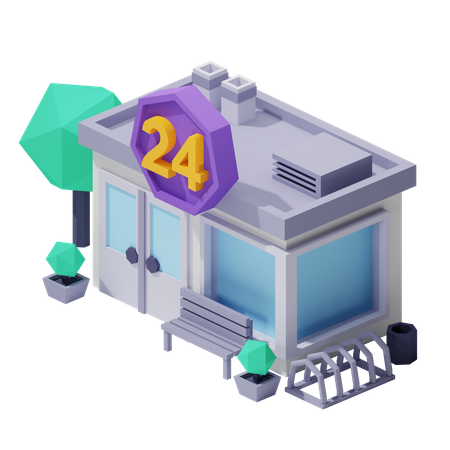 Mini-mercado  3D Icon