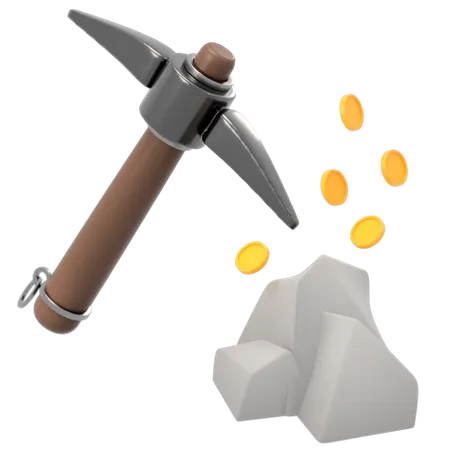 Pickaxe Mining Illustration In 3 D Design 3D Icon