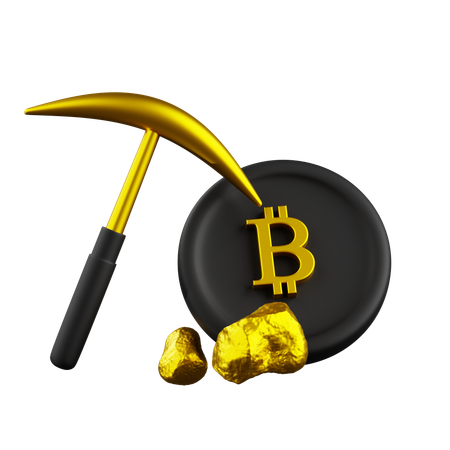 Mining Bit Coin  3D Icon