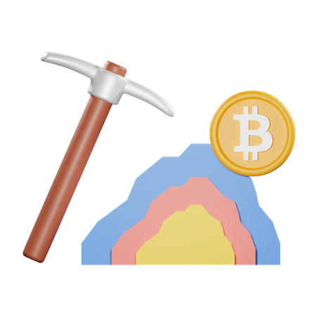 Mining Bitcoin  3D Icon