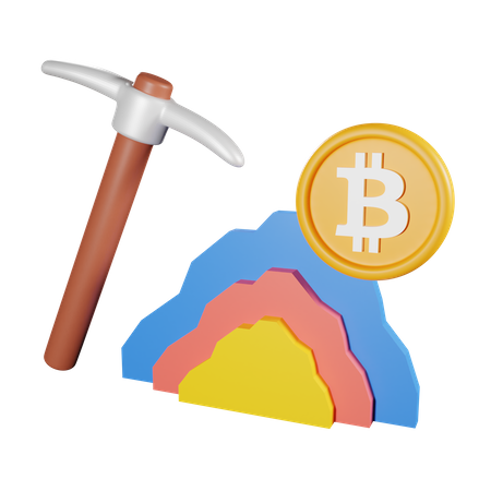 Mining Bitcoin 3D Icon
