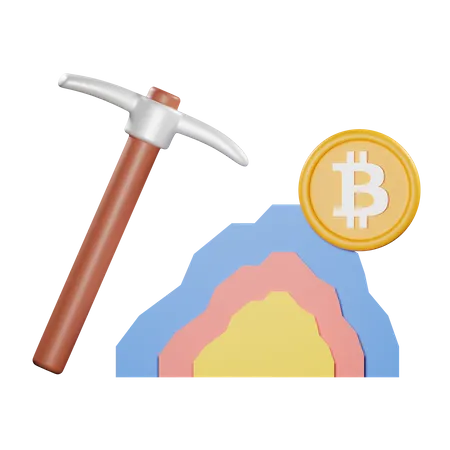 Mining Bitcoin  3D Icon