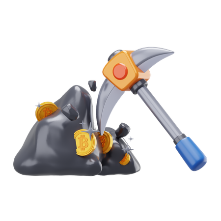Mining bitcoins  3D Icon
