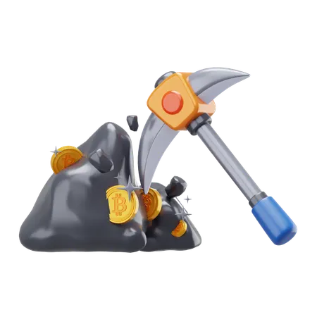 Mining bitcoins  3D Icon