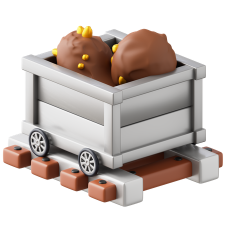 광산 카트  3D Icon