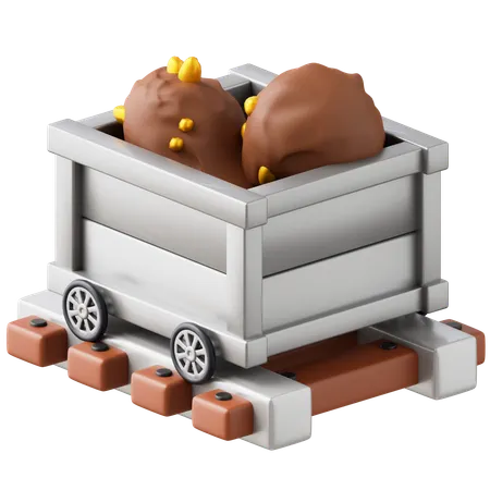광산 카트  3D Icon
