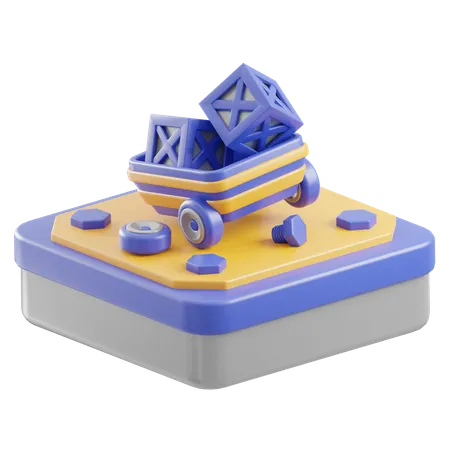 Mining Cart  3D Icon