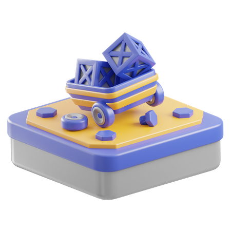 Mining Cart  3D Icon