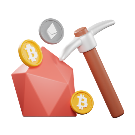 Mining Cryptocurrencies  3D Icon