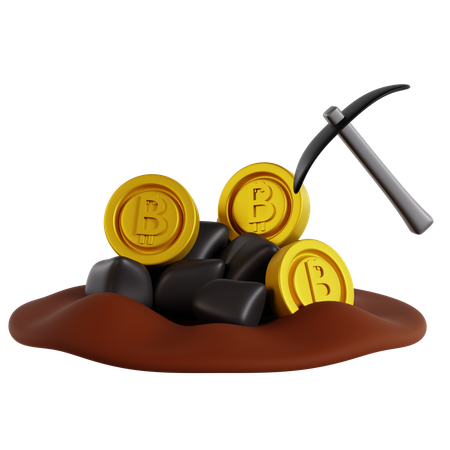 Mining Digital Gold  3D Icon